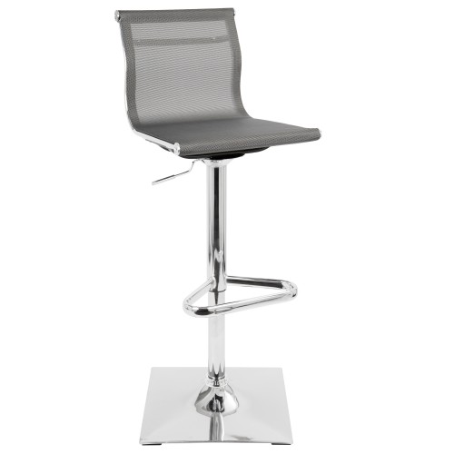 Mirage Bar Stool (Silver + Chrome)